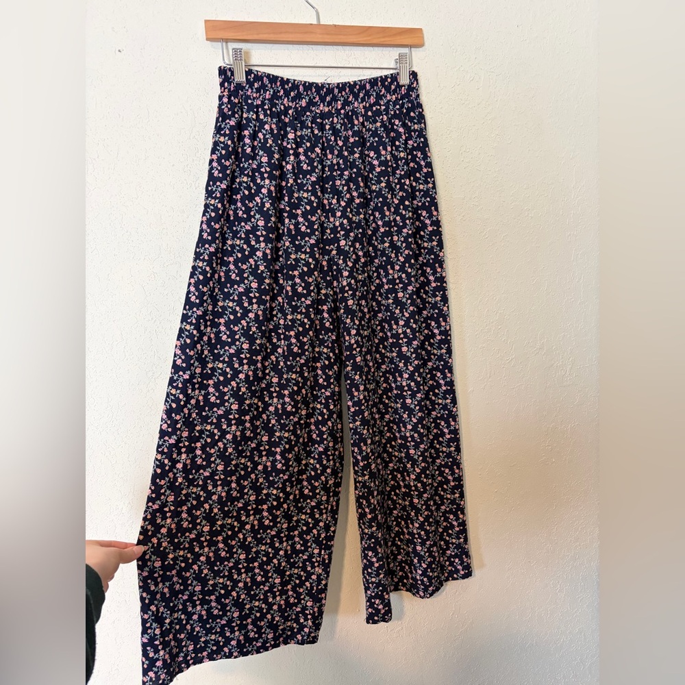 Vintage Ditsy Floral 90s Flowy High Waist Wide Leg Boho Hippie Nature Pants